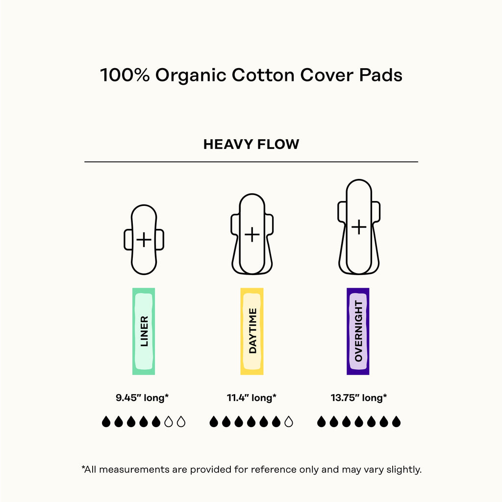 Organic Cotton Cover Cooling Herbal Infusion Heavy Flow Overnight Pads