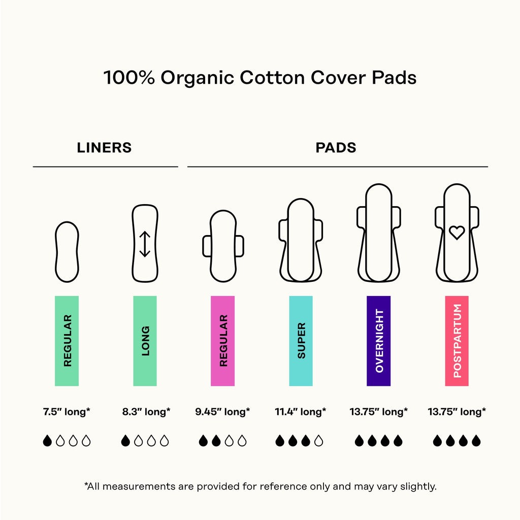 Organic Cotton Cover Cooling Herbal Infusion Overnight Pads
